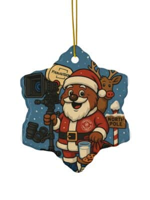 Quokka Santa Claus - Ceramic Ornament, 4 Shapes